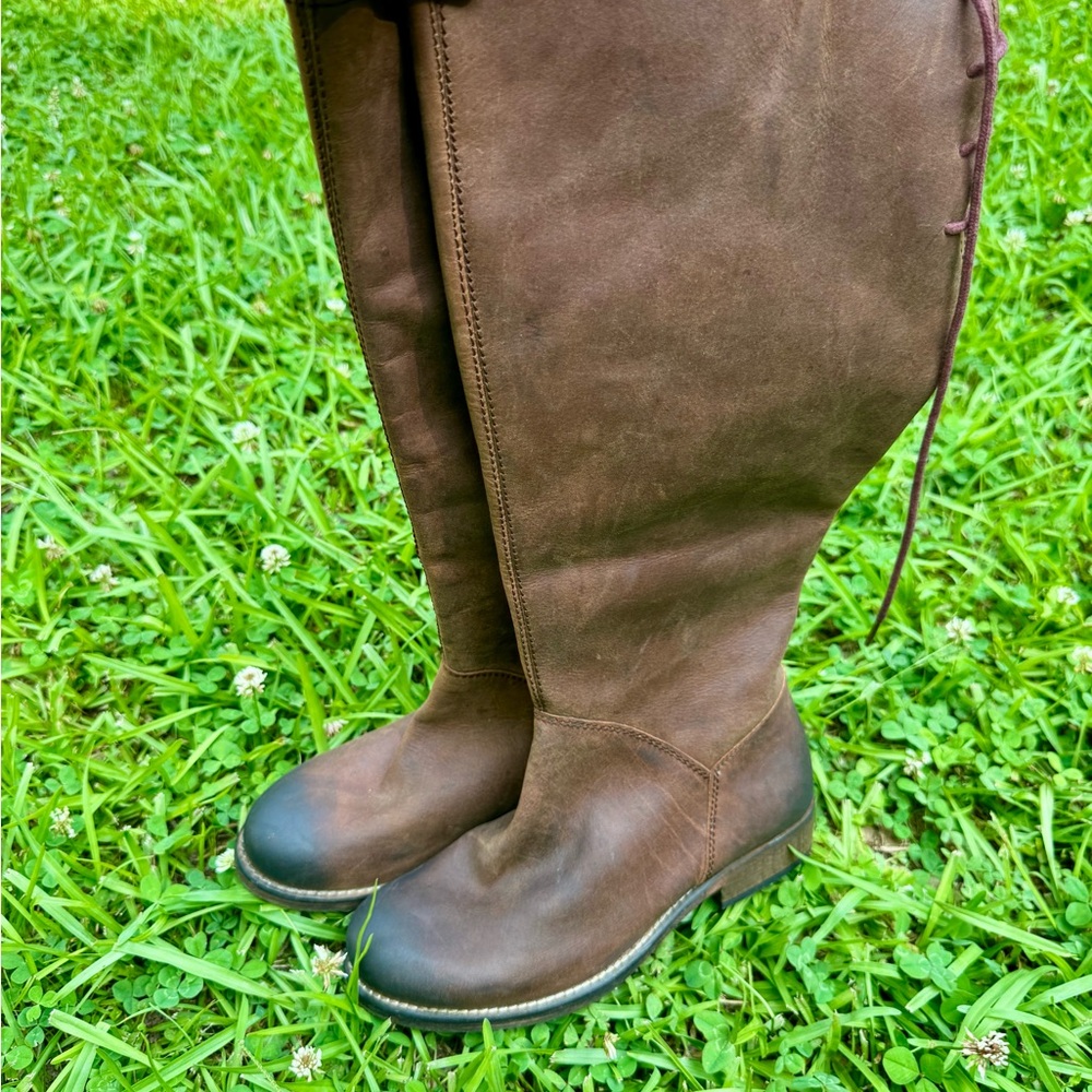 6.5 Diba True Brown Leather Boots Equestrian Style